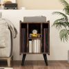 Vinyl Record Storage Turntable Stand with 4 Open Shelves