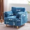 29.5 "W Modern Fabric Decorative Chair Armchair Upholstered Reading Chair Single Sofa Casual Club Chair with Solid Wooden Feet and 2 Pillow