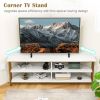 3-Tier Corner TV Stand for TVs up to 65 Inches with Charging Station