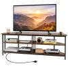 3-Tier Corner TV Stand for TVs up to 65 Inches with Charging Station