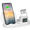 Wireless Charger 10W Fast Charging Station For iPhone Apple iWatch Series 5/4/3/2/1 AirPods