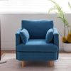 29.5 "W Modern Fabric Decorative Chair Armchair Upholstered Reading Chair Single Sofa Casual Club Chair with Solid Wooden Feet and 2 Pillow