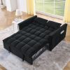 Sleeper Sofa, Convertible Sofa, Recliner, Bed, 3-in-1, 3-Position Adjustable Backrest, 2-Seater Sectional, Two Side Pockets, 2 Pillows for Living Room