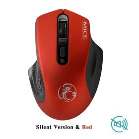 USB 3.0 Receiver Wireless Mouse 2.4G Silent Mouse 4 Buttons 2000DPI Optical Computer Mouse Ergonomic Mice For Laptop PC (Color: Red Silent)