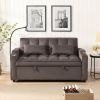 Modern Velvet Loveseat Futon Sofa Couch w/Pullout Bed,Small Love Seat Lounge Sofa with adjustable Reclining Backrest,Toss Pillows, Pockets