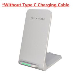 30W Wireless Charger Stand Pad For iPhone 14 13 12 11 Pro X XS Max XR Samsung S21 S20 Qi Fast Charging Dock Station Phone Holder (Color: White No Cable)