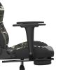 Massage Gaming Chair with Footrest Black&Camouflage Faux Leather