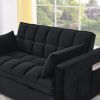 Sleeper Sofa, Convertible Sofa, Recliner, Bed, 3-in-1, 3-Position Adjustable Backrest, 2-Seater Sectional, Two Side Pockets, 2 Pillows for Living Room