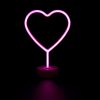 Neon Heart Light LED Neon Signs Night Light Room Decor Heart Shaped Light with Holder Base Table Neon Light for Bedroom Mother's Day Gift