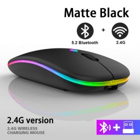 Rechargeable Bluetooth Wireless Mouse with 2.4GHz USB RGB 1600DPI Mouse for Computer Laptop Tablet PC Macbook Gaming Mouse Gamer (Color: Dual Mode Wireless6)