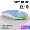 Rechargeable Bluetooth Wireless Mouse with 2.4GHz USB RGB 1600DPI Mouse for Computer Laptop Tablet PC Macbook Gaming Mouse Gamer