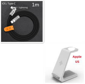 3 In 1 Fast Charging Station Wireless Charger Stand Wireless Quick Charge Dock For Phone Holder (Option: White Set2-Apple US plug)