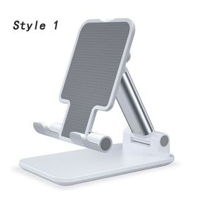 Metal Desktop Tablet Holder Table Cell Foldable Extend Support Desk Mobile Phone Holder Stand For iPhone iPad Adjustable (Color: White)